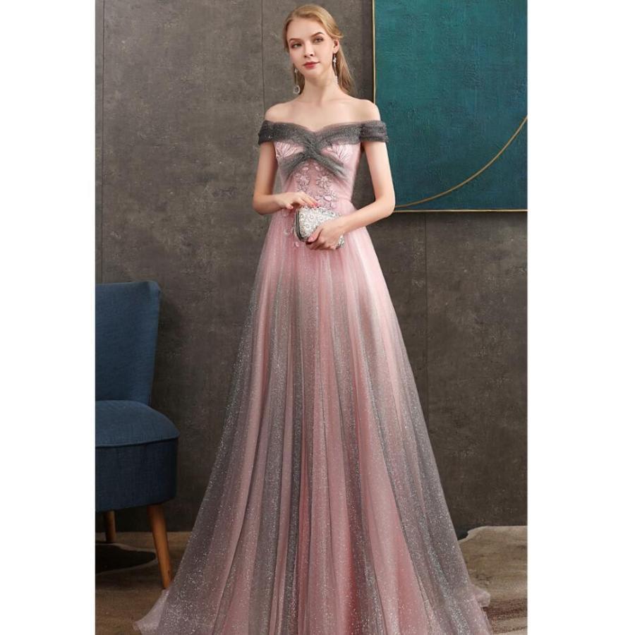 乐天商城 - オフショルダー ナイトドレス ステージ衣装 ウエディングドレス パーティードレス 二次会 結婚式 司会者 ロングドレス 演奏会 ピアノ 発表会 忘年会 高級父の日