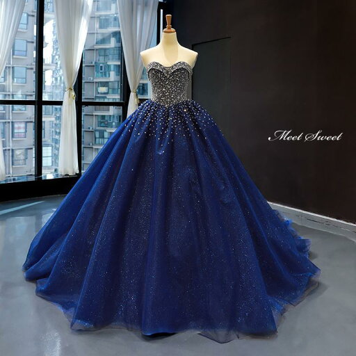 カラードレス プリンセスライン ロイヤルブルー ベアトップ ビーズ ロングドレス ウェディングドレス 結婚式 二次会 花嫁 前撮り 演奏会 発表会 ステージ衣装 カラードレス プリンセスライン ロイヤルブルー ベアトップ ビーズ ロングドレス ウェディングドレス 結婚式 二次会 花嫁 前撮り 演奏会 発表会 ステージ衣装