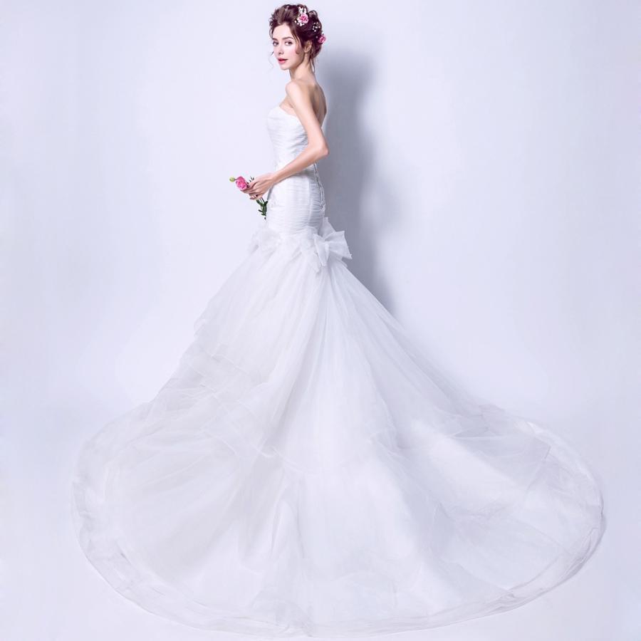 ウェディングドレス 白 マーメイドライン ウエディングドレス 安い 花嫁 ロングドレス 披露宴 マーメイドドレス 二次会 結婚式 ブライダル wedding dress