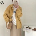 カーディガン ニット レディース 長袖 2022 秋冬 フード付き セーター トップス もこもこ 保温 防寒 コート
