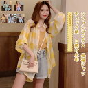 シフォンブラウス レディース 長袖シャツ チェック柄 シースルー 超薄手 前開き トップス カジュアル 日焼け止め 21年夏新作 きれいめ おしゃれ