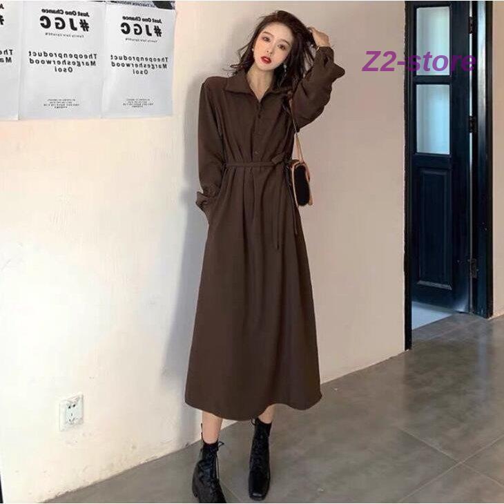 シャツワンピース ワンピース レディース ロングワンピース 40代 きれいめ マキシ 秋長袖 黒 Vネック A..