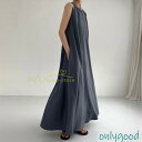 ロングワンピース 夏ワンピース ノースリーブ タンクトップワンピース 30代40代 無地 フレアワンピース Aラインワンピース 大人 可愛い 50代60代