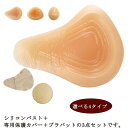 【乳がんパット 専用カバー ブラパット】 3点セット 乳がんパット シリコン 全摘 100g~400g 人工乳房 乳ガン 乳癌 乳がん用 パッド ボデ(4)