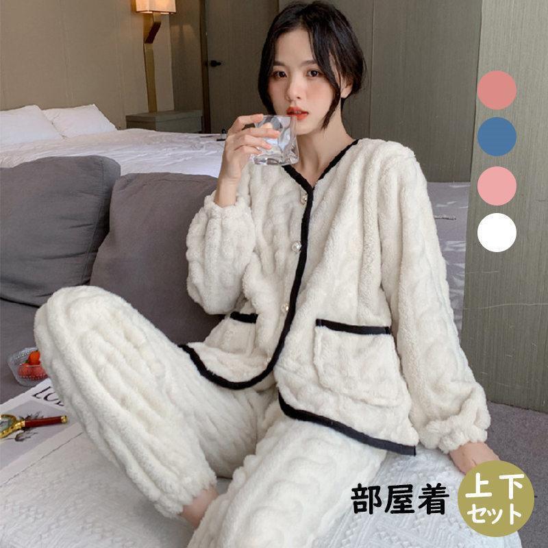 パジャマ 寝巻き パーカー セットアップ レディース ルームウェア 毛布 部屋着 ファーもこもこ ナイト..