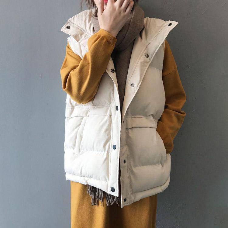 パワフル55ショップのダウンベスト レディース 秋冬 軽量 おしゃれ トップス アウター ロング 羽織り ダウン ノースリブ 中綿 大きいサイズ カジュアル 立ち老人の日｜アングル2