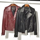 レディース革ジャン 本革 秋冬 レザー ライダース ラム革 バイクウェア シングル 女性用 上品 防寒防風