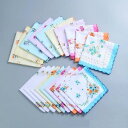 ハンカチ レディース 女性用 ランダム 花柄 フリル 四角 ギフト プレゼント かわいい 上品 おしゃれ プリント