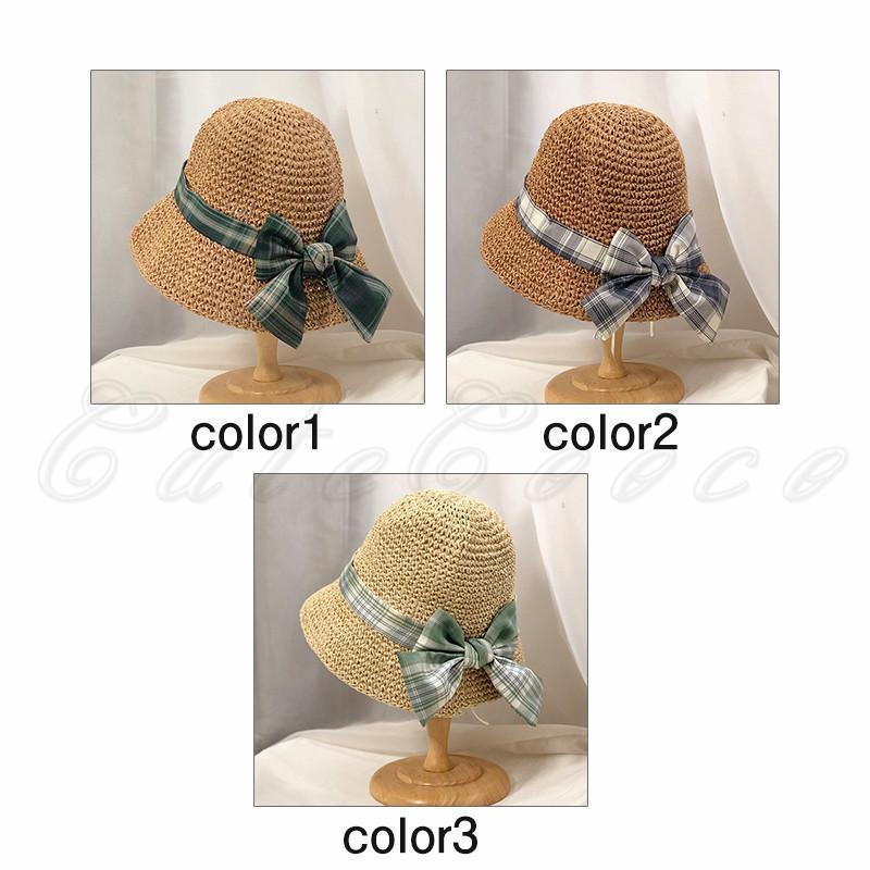 バケットハット レディース 麦わら帽子 UVカット 折りたたみOK 可愛いリボン 紫外...