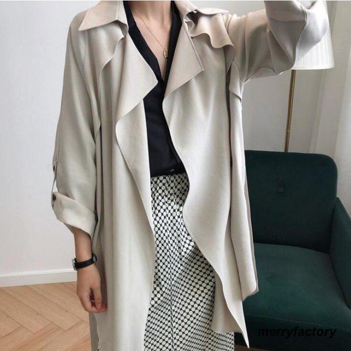 トレンチコート レディース スプリングコート とろみ感 ミディア丈 春コート ロングコート きれいめ おしゃれ アウター 春物 春服 大きいサイズ 30代 40代 50代