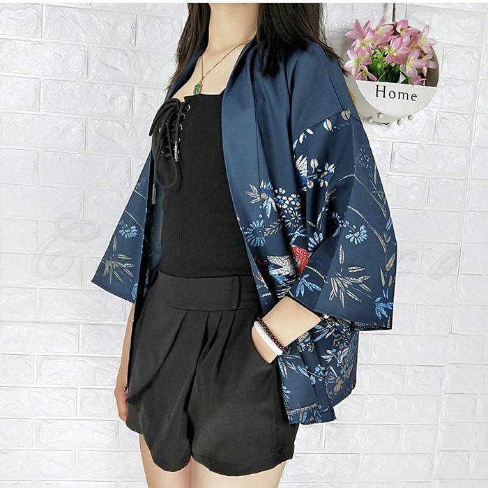 羽織 レディース カーディガン UVカット 七分袖 花柄 トップス アウター 着物 浴衣 和風 和服 花火大会 女性用 薄手 きれいめ おしゃれ