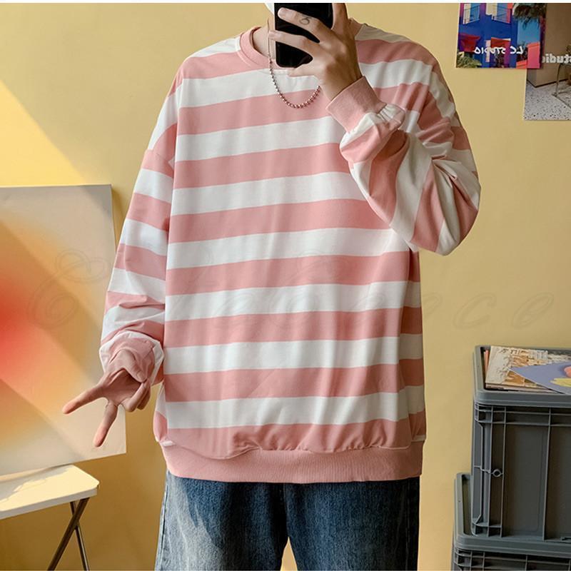 パワフル55ショップの長袖tシャツ メンズ ボーダー柄 tシャツ インナー クルーネック トップス カジュアル ゆったり 柔らかい シンプル 21年秋新作 おしゃれ老人の日｜アングル3