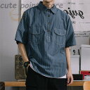 カジュアルシャツ メンズ ストライプ トップス トップスリネン 半袖 通勤 薄手 通学 春 秋 夏 オックスフォードシャツ スリム おしゃれ