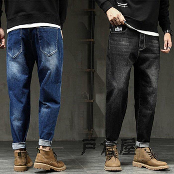テーパードパンツジーンズズボンメンズジョガーパンツ九分丈ズボンカジュアルゆったり青年と少年大きい..