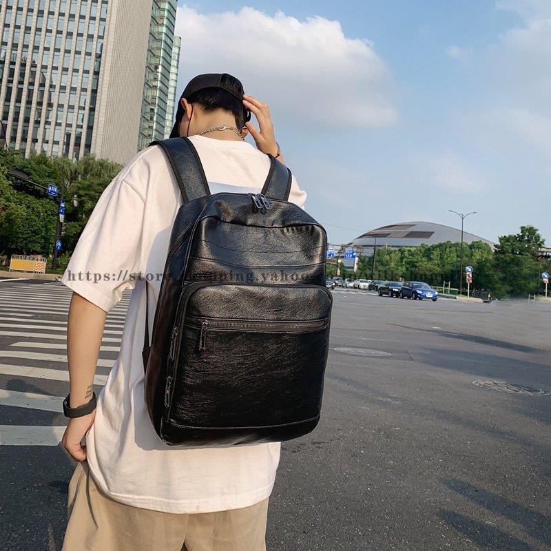 ビジネスバッグ リュック メンズバッグ PU カジュアル PC収納 大学生 大 通学 通勤...