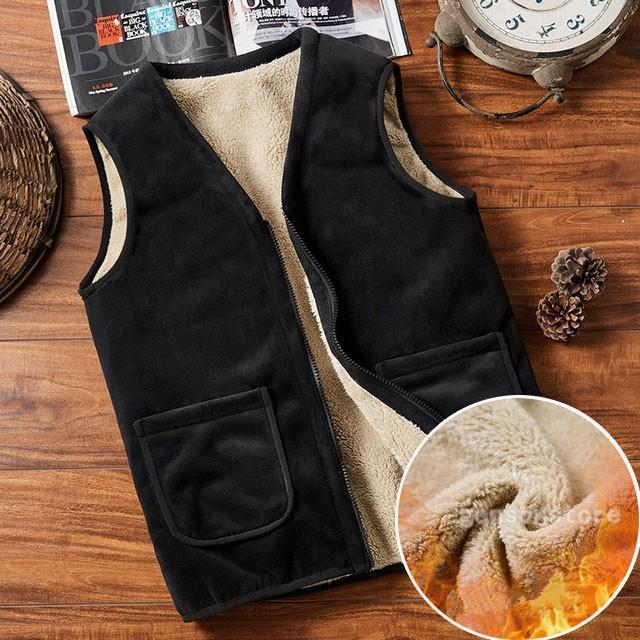 秋冬ベスト 前開き メンズ 裏起毛 チョッキ ジレ 裏ボア 袖なしジャケット ジップアップ 厚手 ベルベット 防寒 暖かい アウター トップス おしゃれ(4)