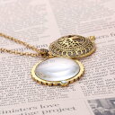 ネックレス ルーペ レディース アクセサリー ペンダント 拡大鏡 虫眼鏡 チェーン 木 ツリー ラウンド アンティーク調 おしゃれ ギフト プレゼント