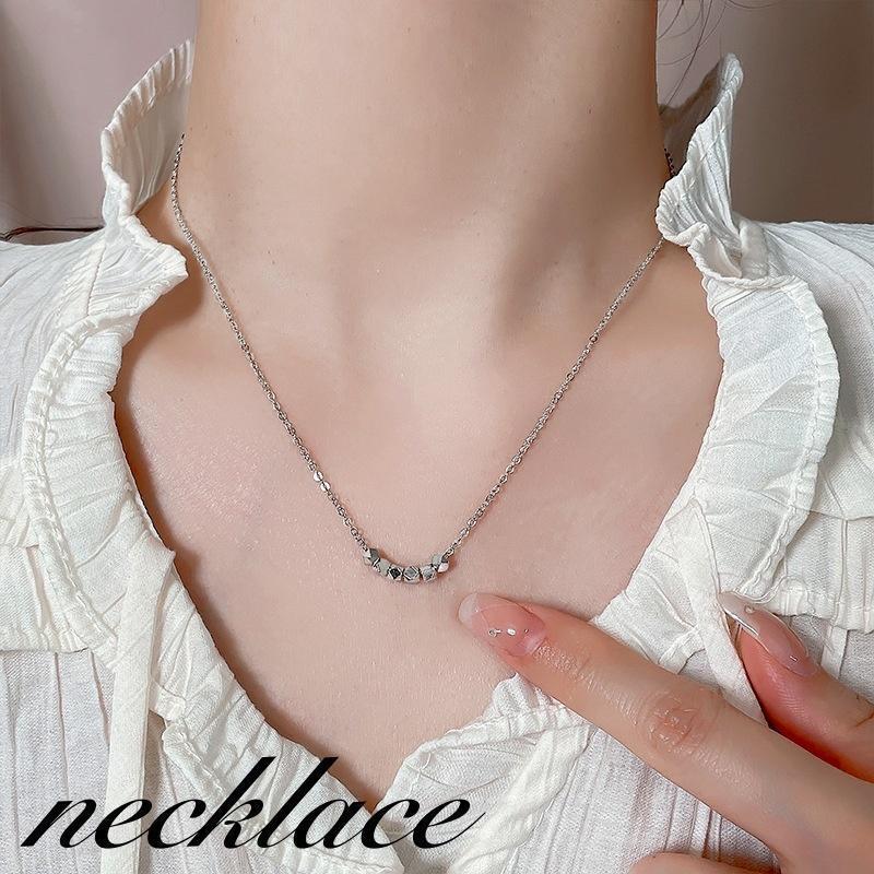 Rakuten - ネックレス ペンダント 首飾り レディース 女性用 アクセサリー チェーン 6連 多角形 キラキラ シルバーカラー お洒落 大人可愛い プレゼント ギ父の日