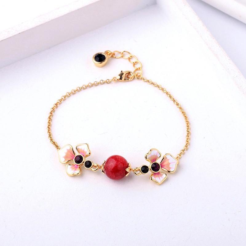 ブレスレット 腕輪 アクセサリー フラワー 花 ボール チェーン 可愛い レディース 女性 おしゃれ プレゼント ギフト