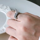 指輪 オープンリング アクセサリー レディース 女性用 天使 羽 翼 シルバーカラー シルバー925 サイズ調整可能 開口 おしゃれ ギフト 記念日