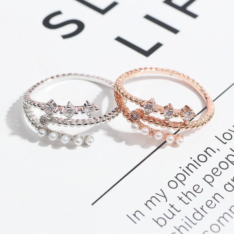 指輪 リング アクセサリー オープンリング ビジュー フェイクパール シンプル 誕生日 記念日 クリスマス ホワイトデー 雑貨