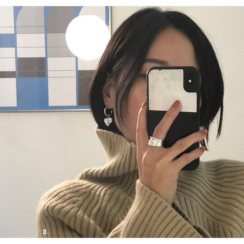 指輪 リング フリーサイズ アクセサリー レディース オープンリング ゴールドカラー シルバーカラー シルバー925 幅広 存在感 波 ウェーブ シン