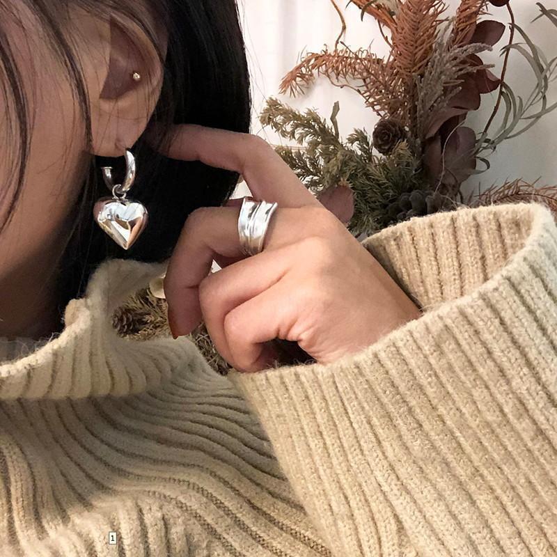 指輪 リング フリーサイズ アクセサリー レディース オープンリング ゴールドカラー シルバーカラー シルバー925 幅広 存在感 波 ウェーブ シン