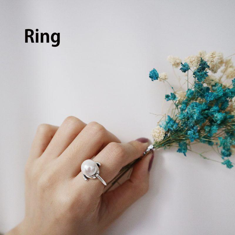 指輪 オープニングリング レディース 女性 アクセサリー かわいい おしゃれ フェイクパール シルバー925 フリーサイズ 調節可能 きれいめ ギフト