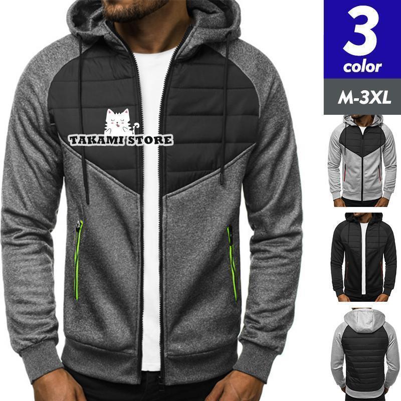 ゴルフウェア メンズ ゴルフ 春秋 ジップアップパーカー ゴルフ パーカー フード付き 長袖 薄手 スポー..