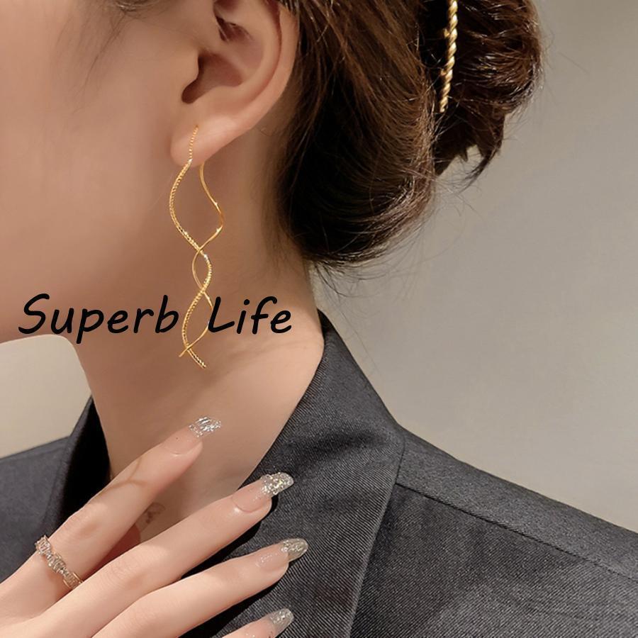 Rakuten - 揺れるチェーンピアス ロングピアス 上品父の日