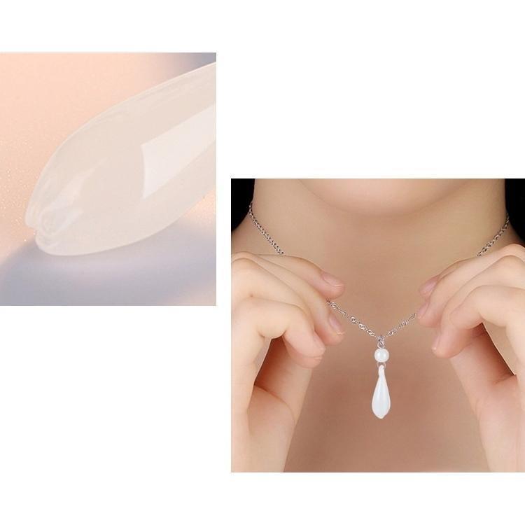 ペンダントトップ ペンダントヘッド チャーム レディース 女性 アクセサリーパーツ ファッション雑貨 雫型 ドロップ型 水晶風 ホワイト シンプル エ