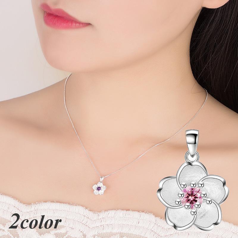 ペンダントトップ ペンダントヘッド ネックレスチャーム 単品 アクセサリー ジュエリー レディース さくら 桜 花 フラワー ラインストーン カラース