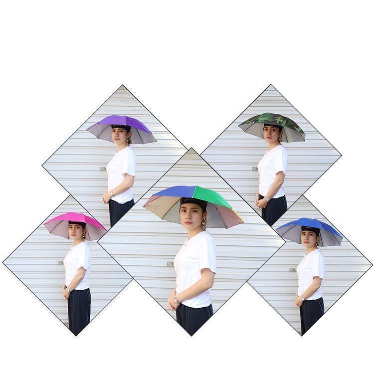 かぶる傘 傘帽子 レインハット アンブレラハット 日傘 ハンズフリー 折りたたみ スポーツ観戦 釣り キャンプ 農作業 屋外作業