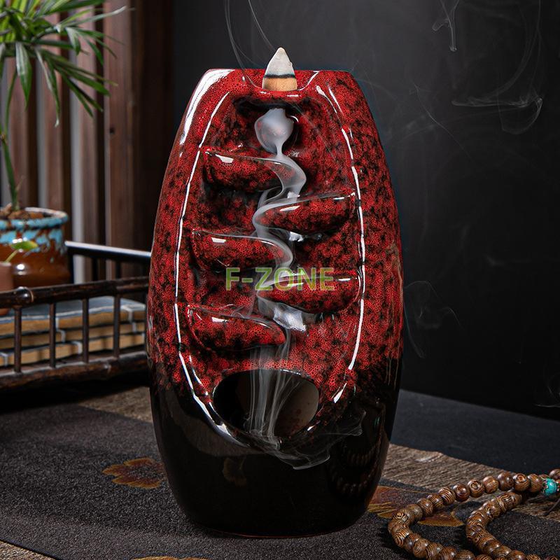 お香 お香立て 香炉 倒流香 インテリア 置物 滝 陶器 幻想 香り 匂い 玄関 車 自宅 ヒーリング 癒し 祈..