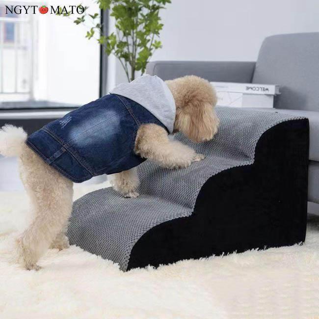 Rakuten - ドッグステップ 2段3段4段 なだらか 幅40cm 洗えるカバー 犬 階段 コーデュロイ生地 ペット クッション スロープ 踏み台 滑り止め おしゃれ かわい父の日