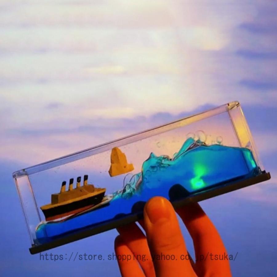オイルタイマー 液体砂時計 アクリルスペースオイル砂時計 海賊船 船 オイル砂時計 おしゃれ オイル 砂..