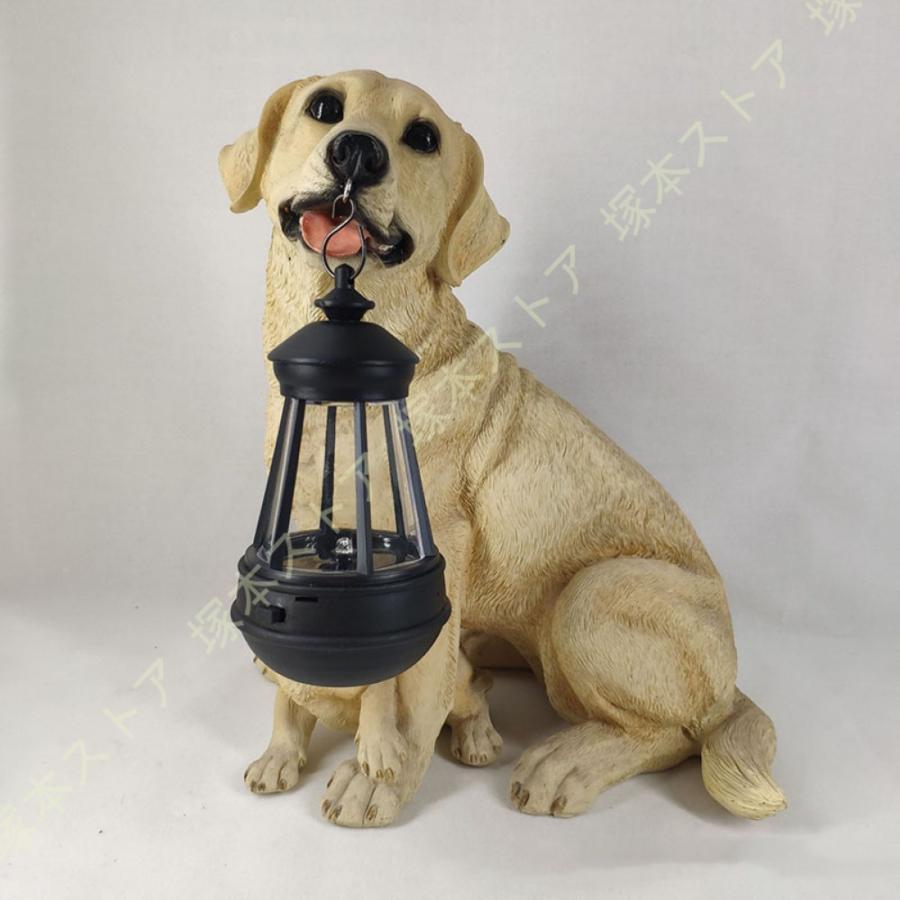 ソーラーライト 屋外 おしゃれ 犬 ガーデンライト 犬 庭飾り ソーラー 犬 置物 かわいい ラブラドール..