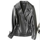 レディース革ジャン 本革 秋冬 レザー ライダース ラム革 バイクウェア シングル 女性用 上品 防寒防風