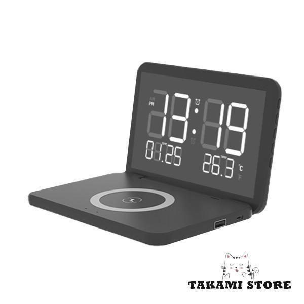 目覚まし時計:はい材質:ABS入力インターフェース:TYPE-C入力:5V / 4A 9V / 3Aワイヤレス出力:5W / 7.5W / 15W USB出力:5V / 1A(MAX)時間モード:12H / 24Hサイズチャート:サイズ:約...