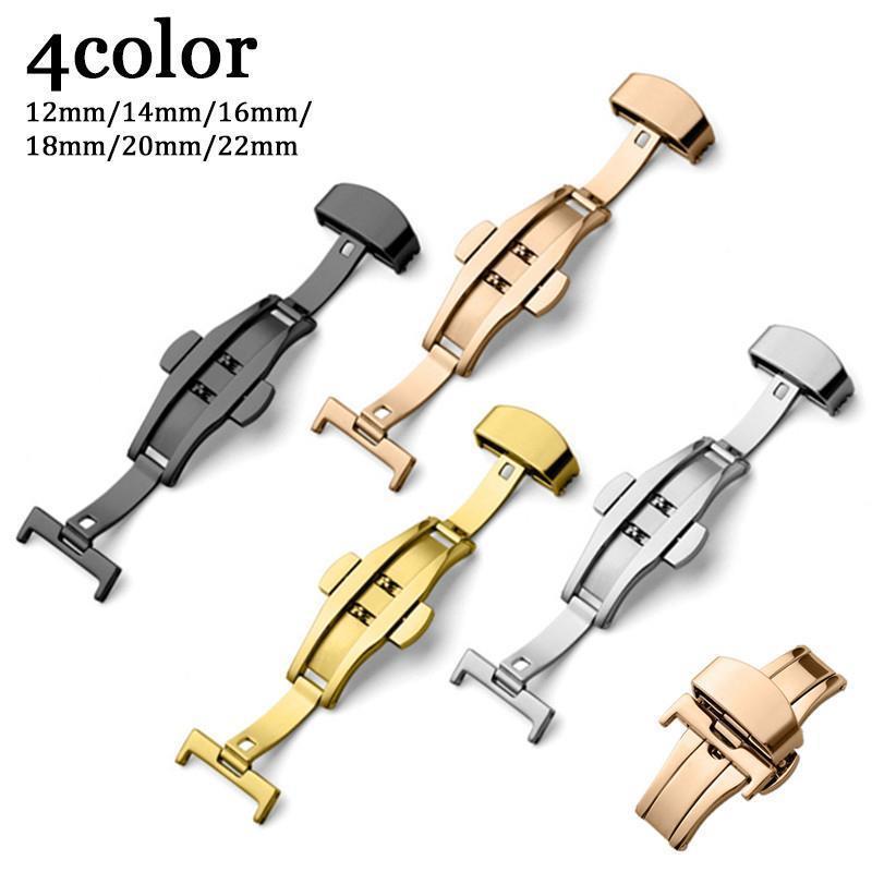 Dバックル バタフライバックル 尾錠 バックルのみ 金具 観音開き 両開き 腕時計交換部品 ウォッチパーツ 腕時計用アクセサリー メンズ レディース