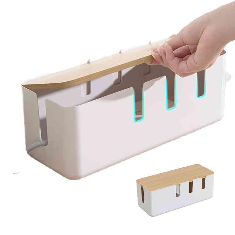 ケーブルボックス コンセントボックス タップ収納 木製蓋 収納 ボックス 電源タップ 7窓 スリム ルータ..