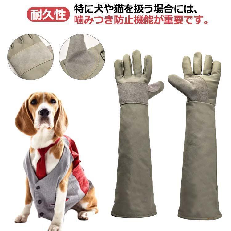 噛みつき 防止 引っかき 防止 手袋 保護 ロングタイプ 厚手 動物 ペット しつけ 園芸 作業 ガーデニング アウトドア …