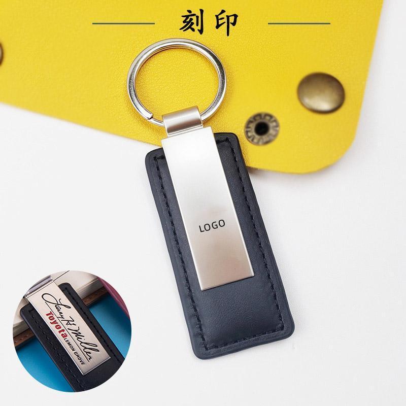Synthetic Leather - 刻印 名入れキーホルダー PUレザー 鍵 ホルダー ネームタグ キーリング ゴルフ用品 名入れ 特別なプレゼント
