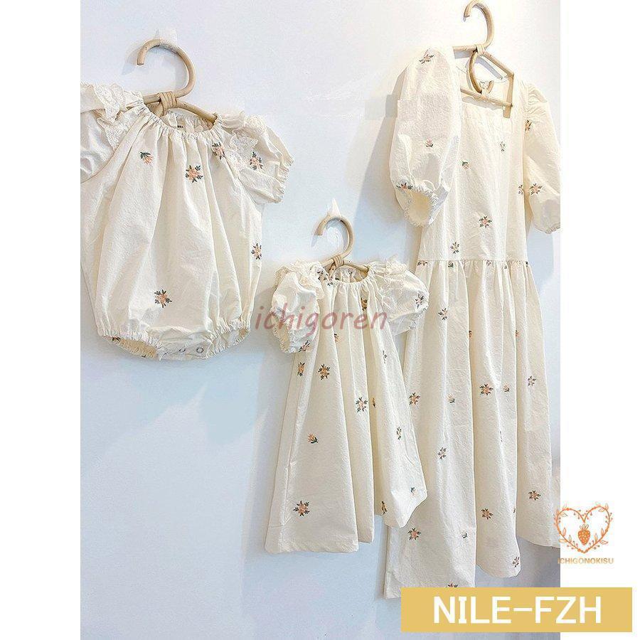 親子コーデ 姉妹コーデ ロンパース ワンピース お揃い 女の子 半袖 春夏 可愛い おしゃれ キッズ ベビ..