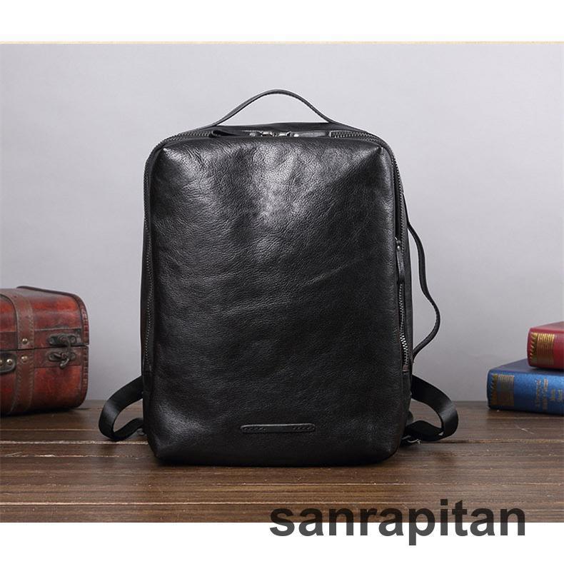 ☆新品☆ ヌメ革 ビジネスリュック 本革 デイバッグ メンズバッグ ビジネスバッグ PC レザー 手作り 紳士用 大容量 旅行 3色 通勤 出張 LLB-0001 2