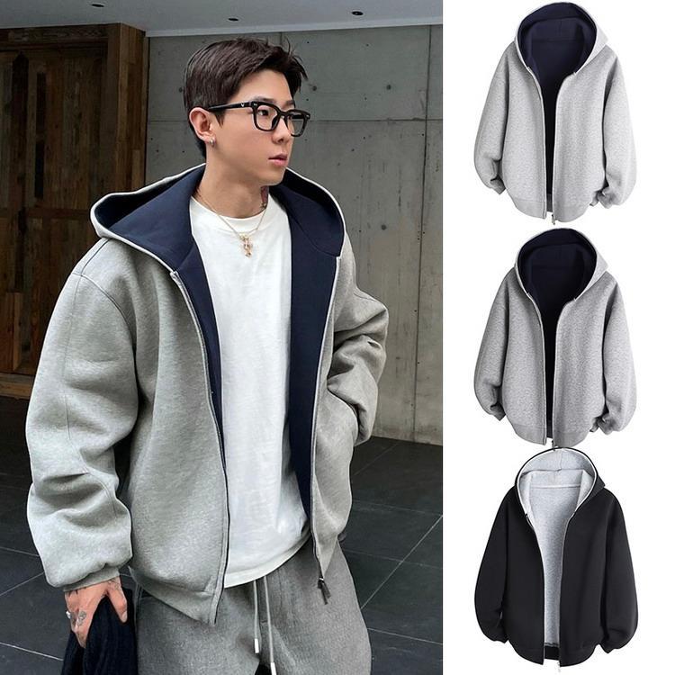 パーカー 秋服 秋物 トップス ジップアップパーカー 長袖 パーカ きれいめ 防寒 メンズ ファッション