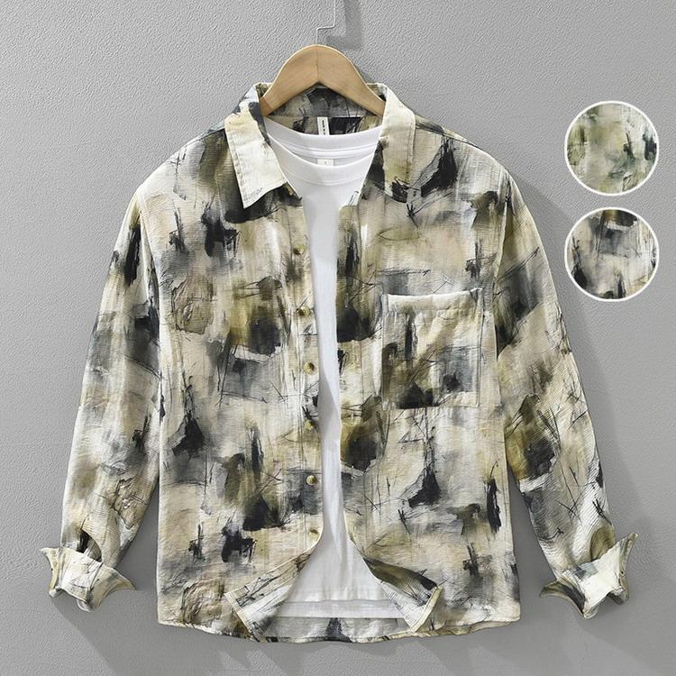 メンズ シャツ 総柄 きれいめシャツ カジュアルシャツ トップス 長袖 春 夏 秋 父の日