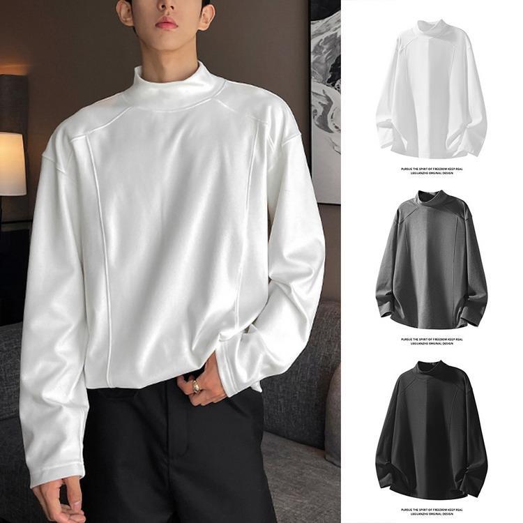 乐天商城 - tシャツ 秋服 秋物 起毛 長袖Tシャツ トップス ハイネック きれいめ 防寒 メンズ ファッション 2025 秋冬父の日