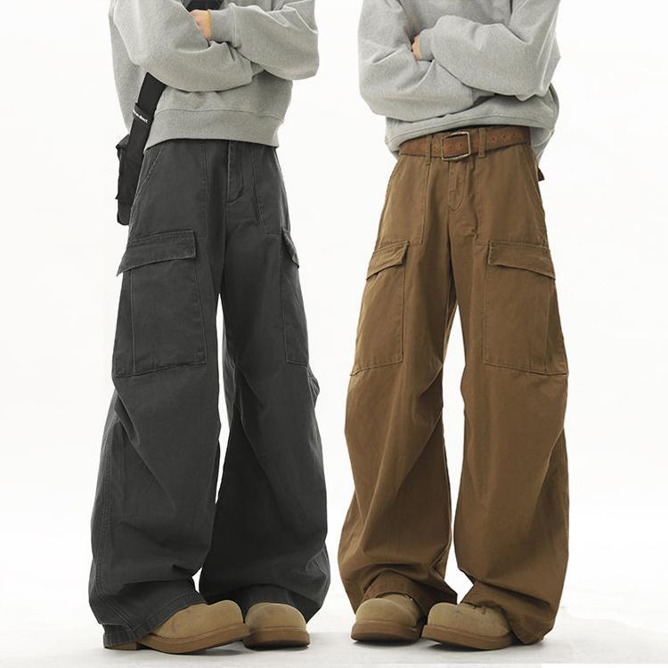 カーゴパンツ バギーパンツ ワイドパンツ ボトムス アメカジ 100％綿 ロング丈 メンズ 2025 秋冬