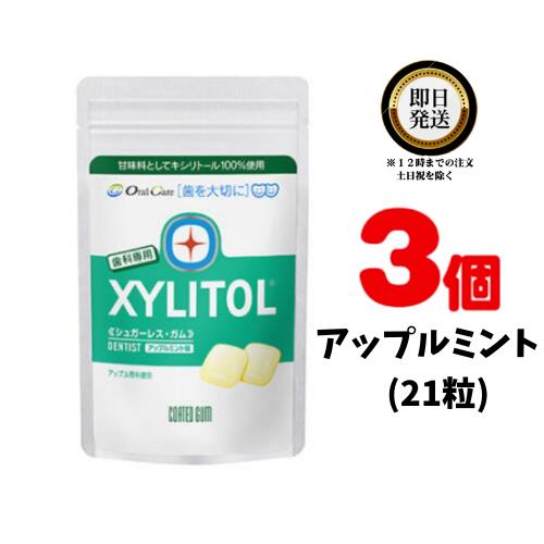 オーラルケア キシリトールガム 歯科専用 ラミチャック 35g (21粒) アップルミント ×3 | Oral Care おーらるけあ XYLITOL きしりとーるがむ キシリトール100% シュガーレス ノンシュガー ガム がむ 歯 袋 歯医者おすすめ 歯科専売品 Apple Mint あっぷるみんと 歯科専売